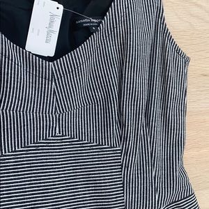 Nanette Lepore | Blue & White Stripe Peplum Dress